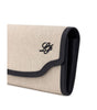 Portefeuille en tissu et cuir beige Loro Piana
