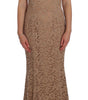 Dolce & Gabbana Pink Floral Lace Full Length Sheath Dress