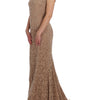 Dolce & Gabbana Pink Floral Lace Full Length Sheath Dress