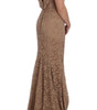 Dolce & Gabbana Pink Floral Lace Full Length Sheath Dress