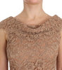 Dolce & Gabbana Pink Floral Lace Full Length Sheath Dress