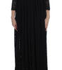 Dolce & Gabbana Black Ricamo Knitted Full Length Maxi Dress