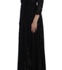 Dolce & Gabbana Black Ricamo Knitted Full Length Maxi Dress