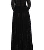 Dolce & Gabbana Black Ricamo Knitted Full Length Maxi Dress