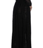 Dolce & Gabbana Black Ricamo Knitted Full Length Maxi Dress