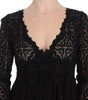 Dolce & Gabbana Black Ricamo Knitted Full Length Maxi Dress