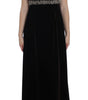 Dolce & Gabbana Brown Velvet Crystal Sheath Gown Dress