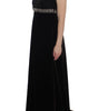 Dolce & Gabbana Brown Velvet Crystal Sheath Gown Dress