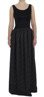 Dolce & Gabbana Black Gray Sheath Gown Full Length Dress