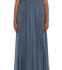 Dolce & Gabbana Blue Silk Crystal Sheath Gown Ball Dress