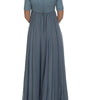 Dolce & Gabbana Blue Silk Crystal Sheath Gown Ball Dress