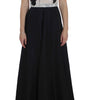 Dolce & Gabbana Black White Floral Silk Sheath Gown Dress