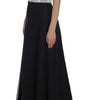 Dolce & Gabbana Black White Floral Silk Sheath Gown Dress