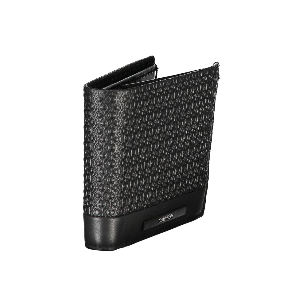 Portefeuille RFID élégant en cuir noir Calvin Klein