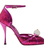 Dolce & Gabbana Fuchsia Calfskin Sandal