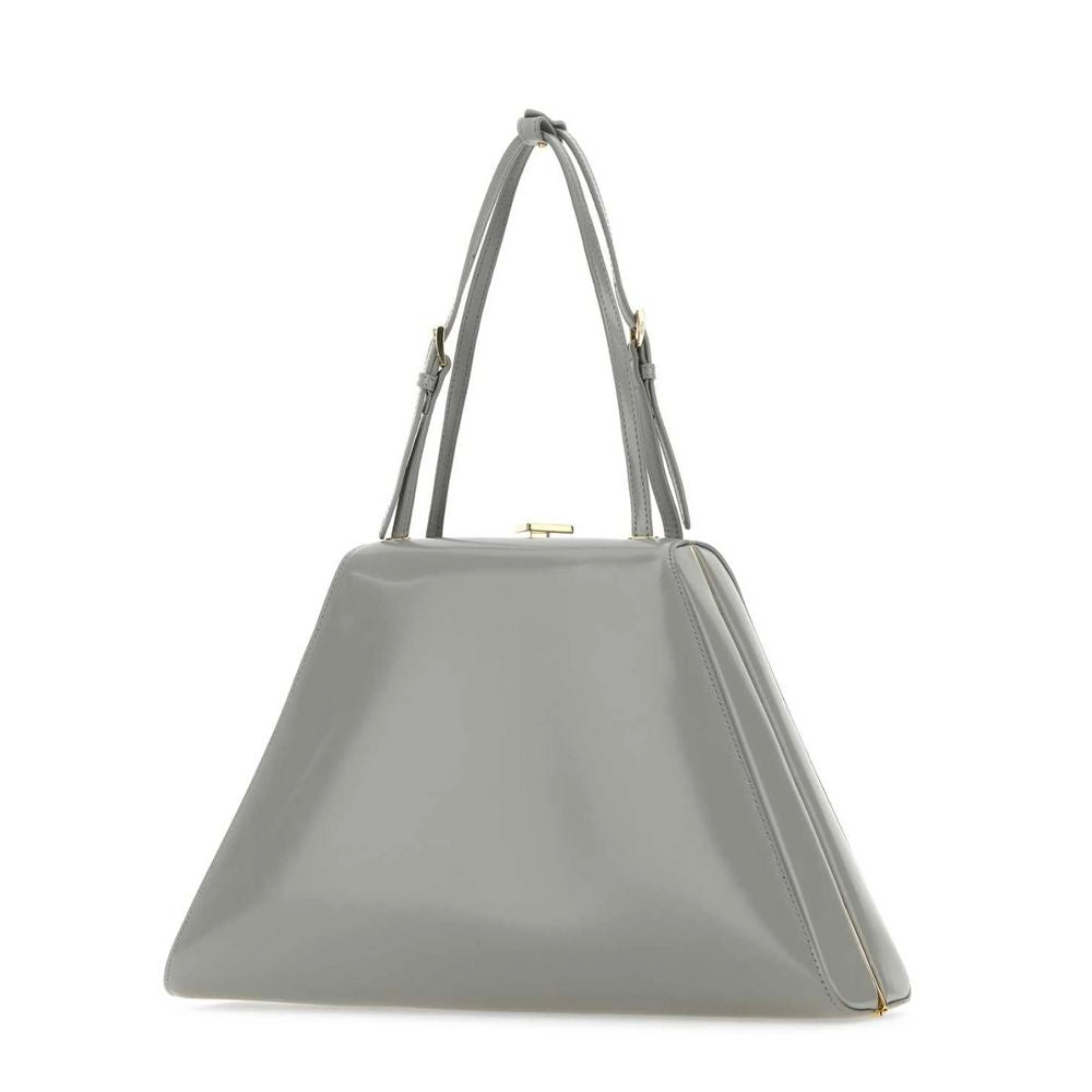 Sac à main en cuir gris Prada