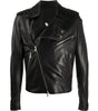 Veste en cuir noir Balmain