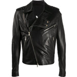 Veste en cuir noir Balmain