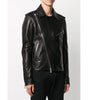 Veste en cuir noir Balmain