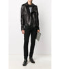 Veste en cuir noir Balmain
