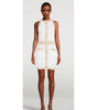 Balmain White Viscose Women Dress with Faux Gold Buttons