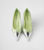 Escarpins Prada en satin et cuir métallisé