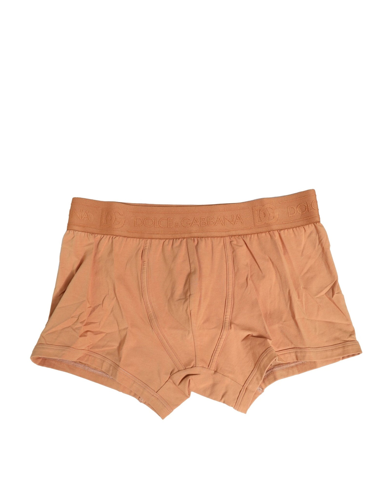 Boxer classique en coton stretch marron Dolce &amp; Gabbana