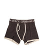 Boxer classique en coton stretch marron Dolce & Gabbana