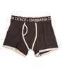 Boxer classique en coton stretch marron Dolce & Gabbana