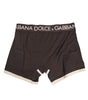 Boxer classique en coton stretch marron Dolce & Gabbana