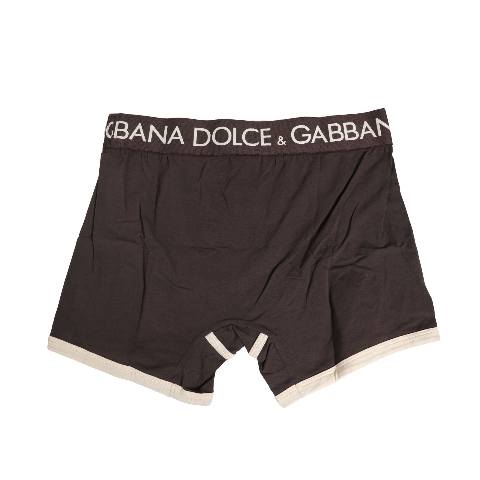 Boxer classique en coton stretch marron Dolce & Gabbana