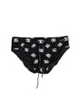 Dolce & Gabbana Black Nylon Logo Print Beachwear Brief Swimwear
