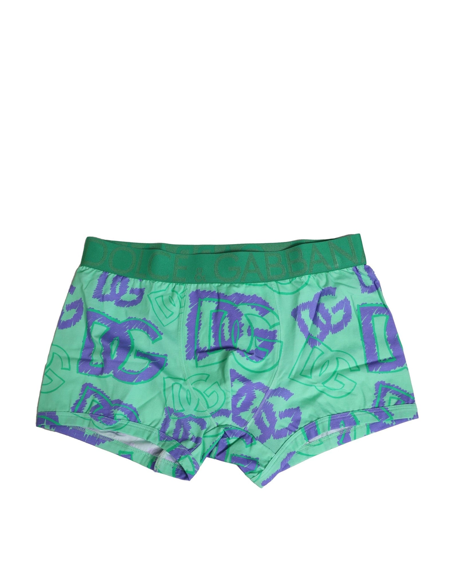 Boxer Dolce & Gabbana en coton vert avec logo DG imprimé