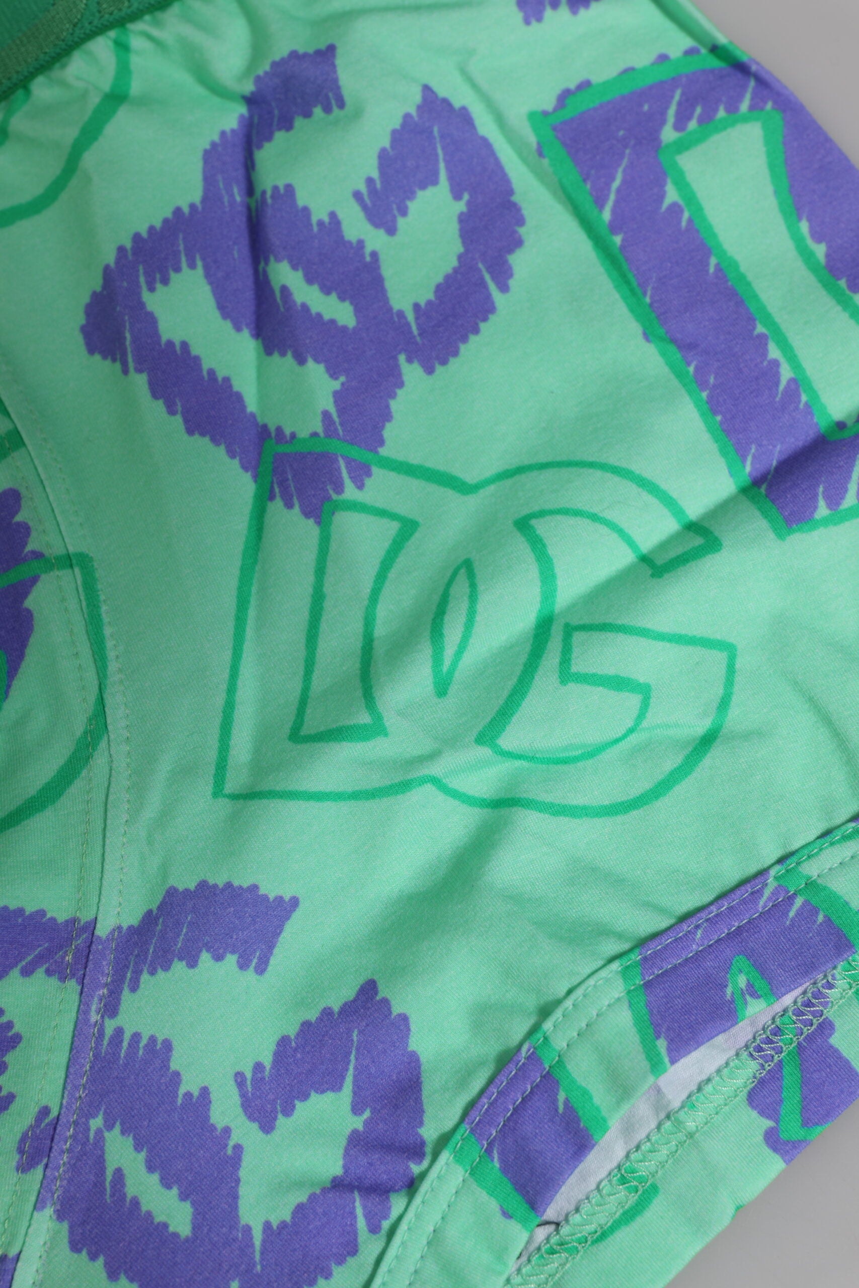 Boxer Dolce &amp; Gabbana en coton vert avec logo DG imprimé