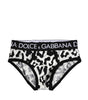 Slip homme Dolce &amp; Gabbana en coton noir et blanc à imprimé léopard