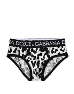 Slip homme Dolce &amp; Gabbana en coton noir et blanc à imprimé léopard