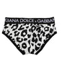 Slip homme Dolce &amp; Gabbana en coton noir et blanc à imprimé léopard