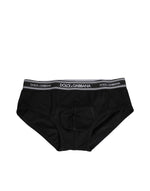 Slip Dolce &amp; Gabbana en coton stretch noir à imprimé logo
