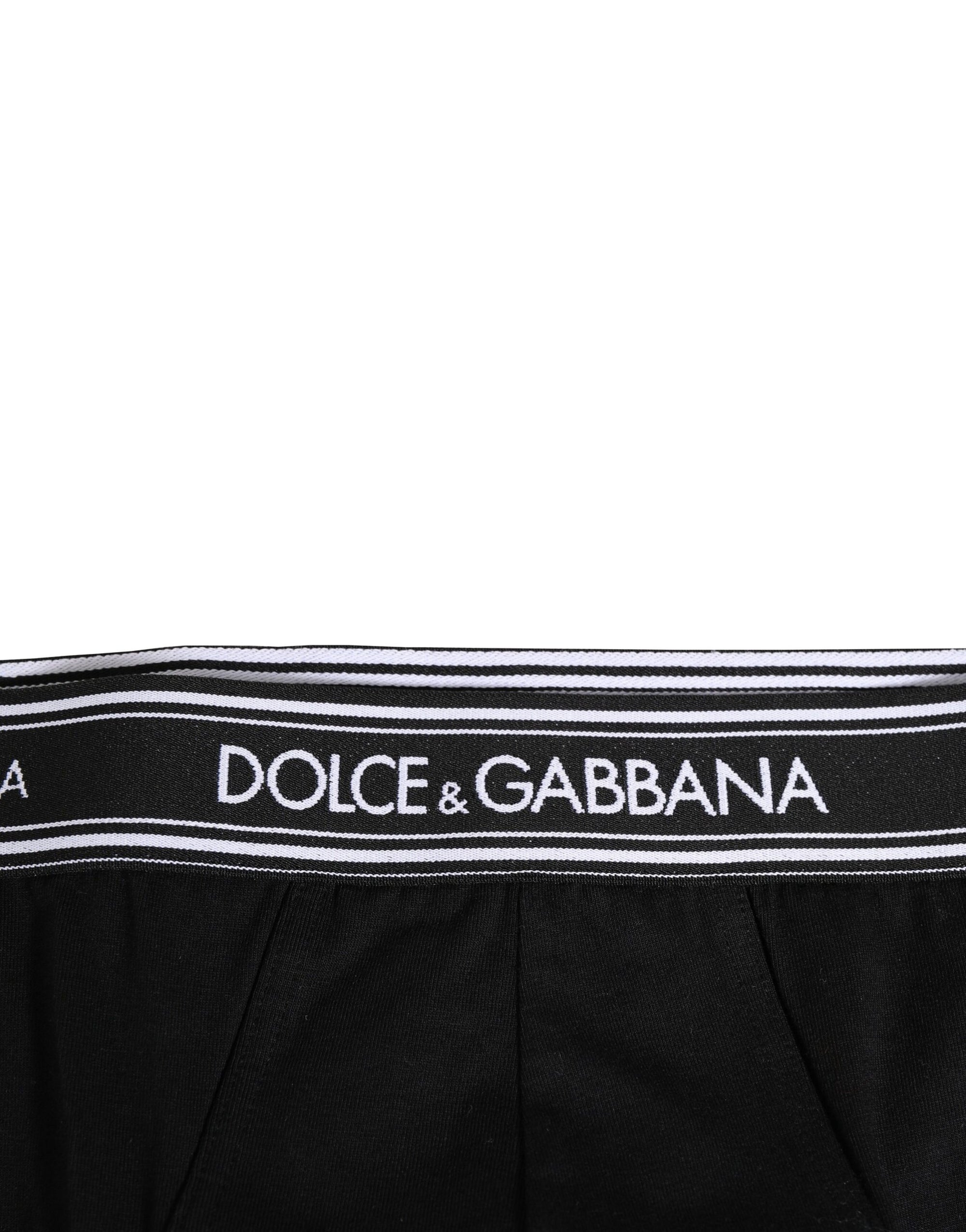 Slip Dolce &amp; Gabbana en coton stretch noir à imprimé logo