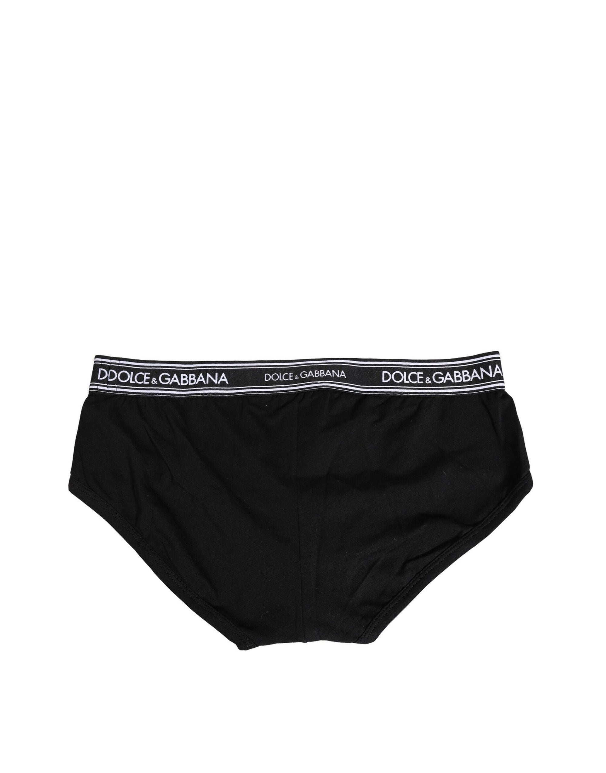Slip Dolce &amp; Gabbana en coton stretch noir à imprimé logo