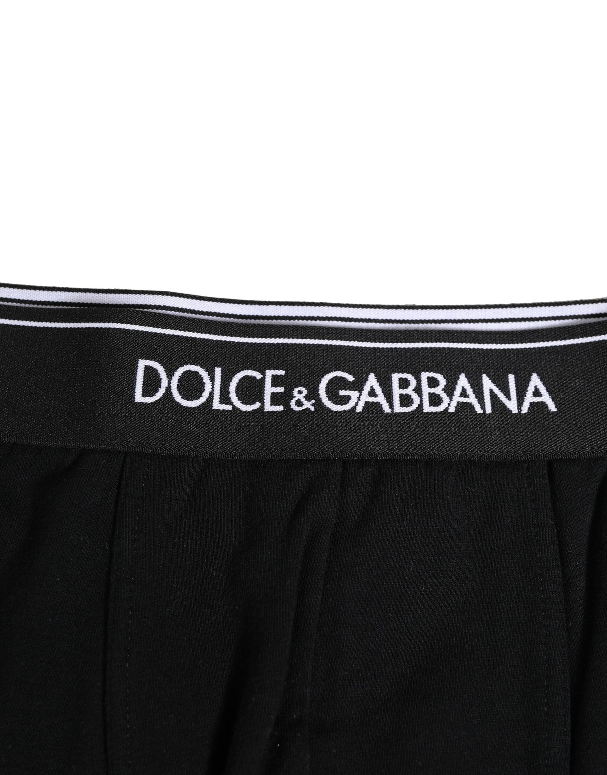 Boxer classique en coton stretch noir Dolce & Gabbana