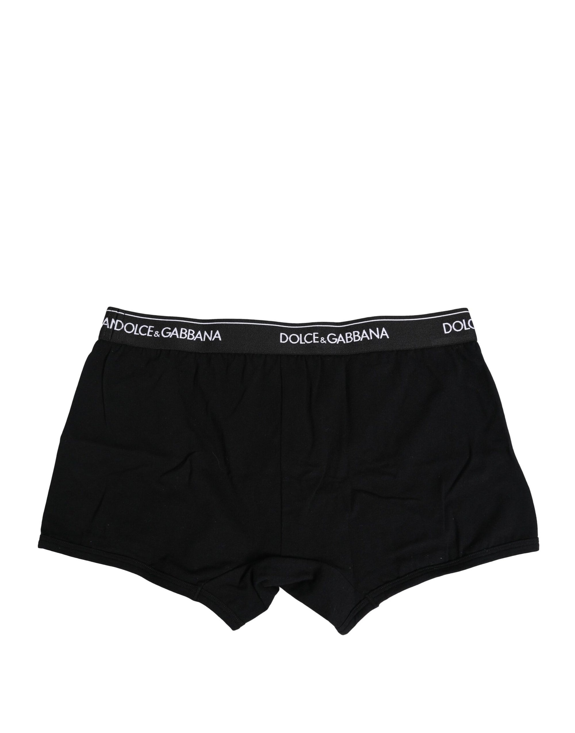 Boxer classique en coton stretch noir Dolce & Gabbana