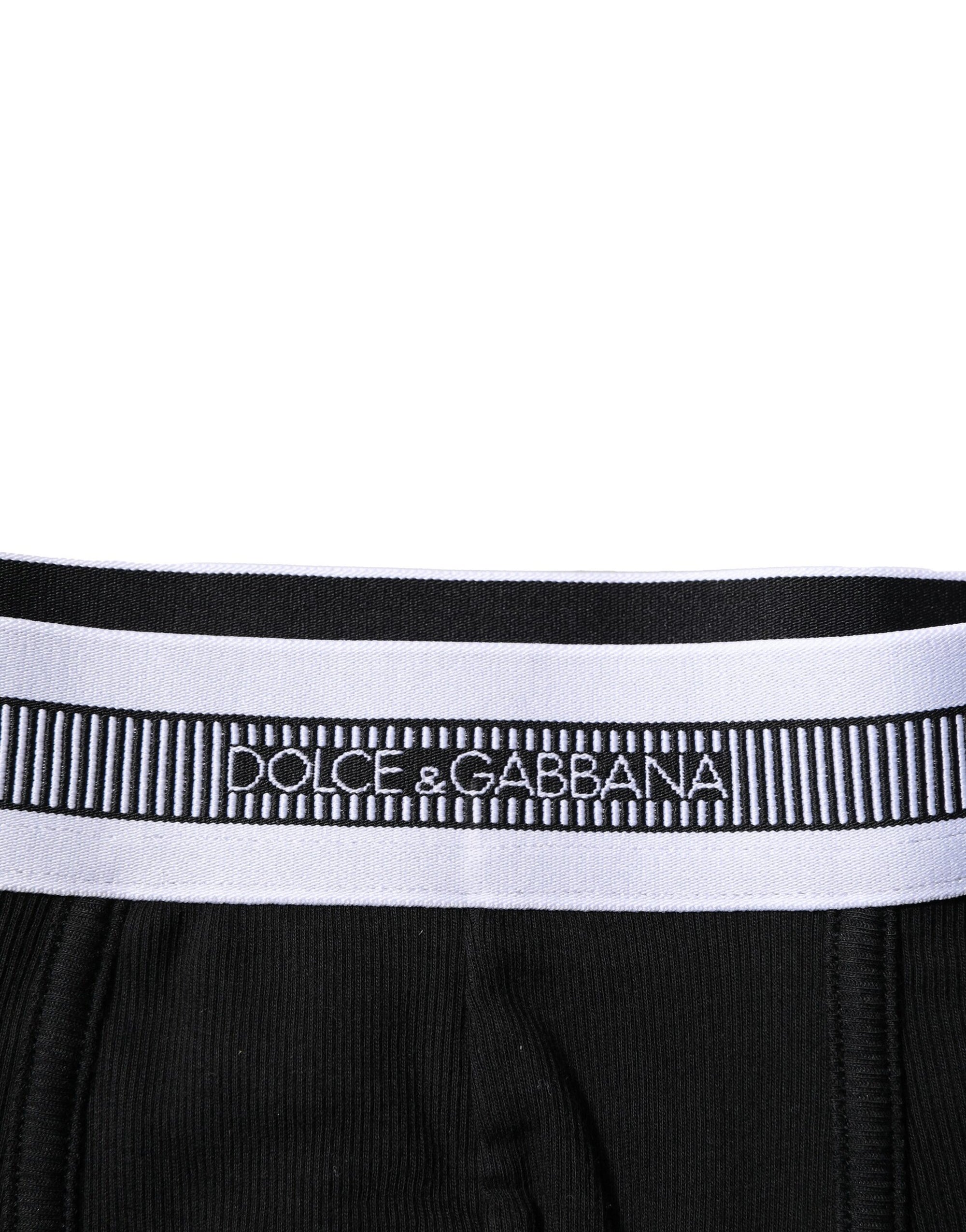 Boxer classique en coton stretch noir Dolce & Gabbana