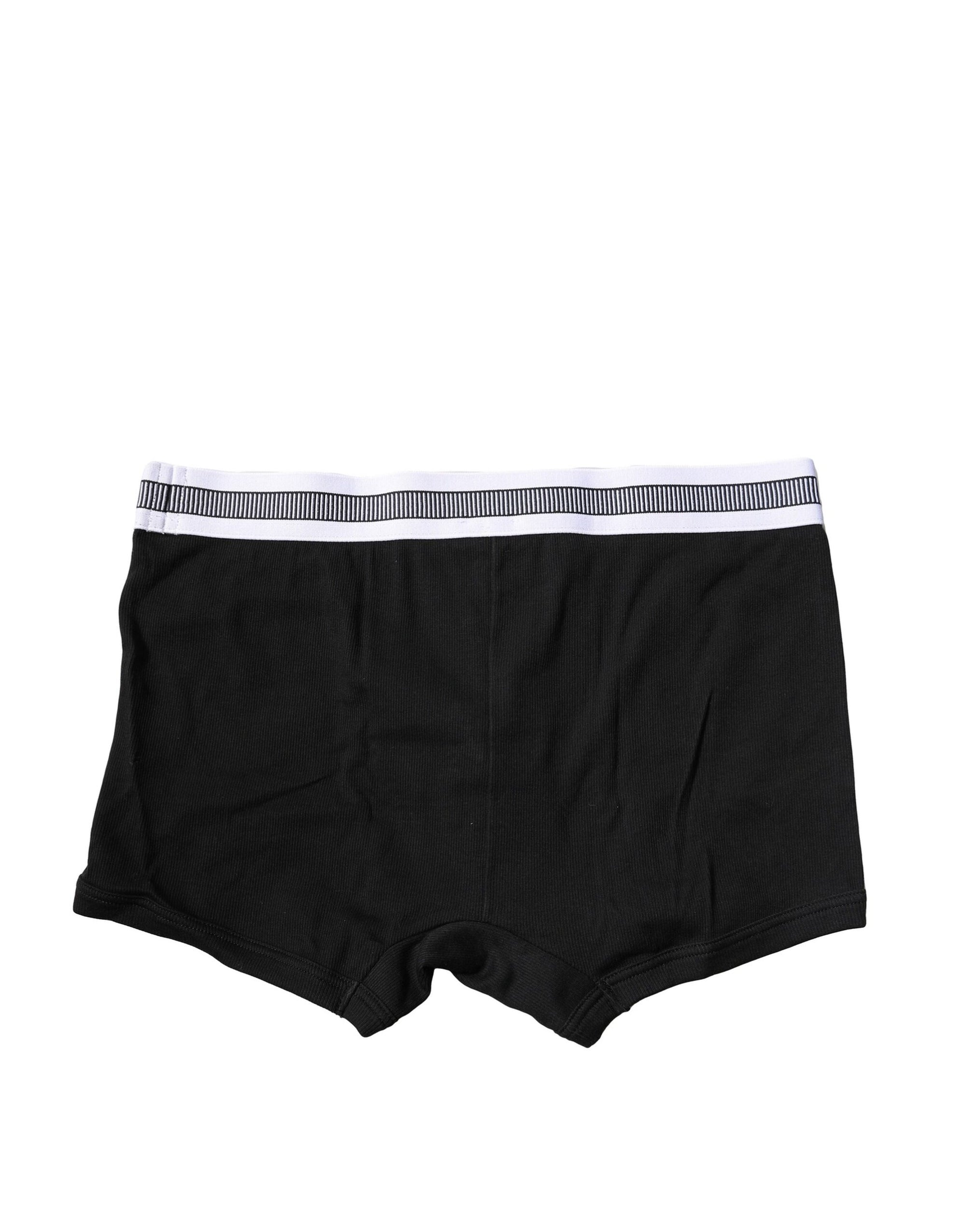 Boxer classique en coton stretch noir Dolce & Gabbana