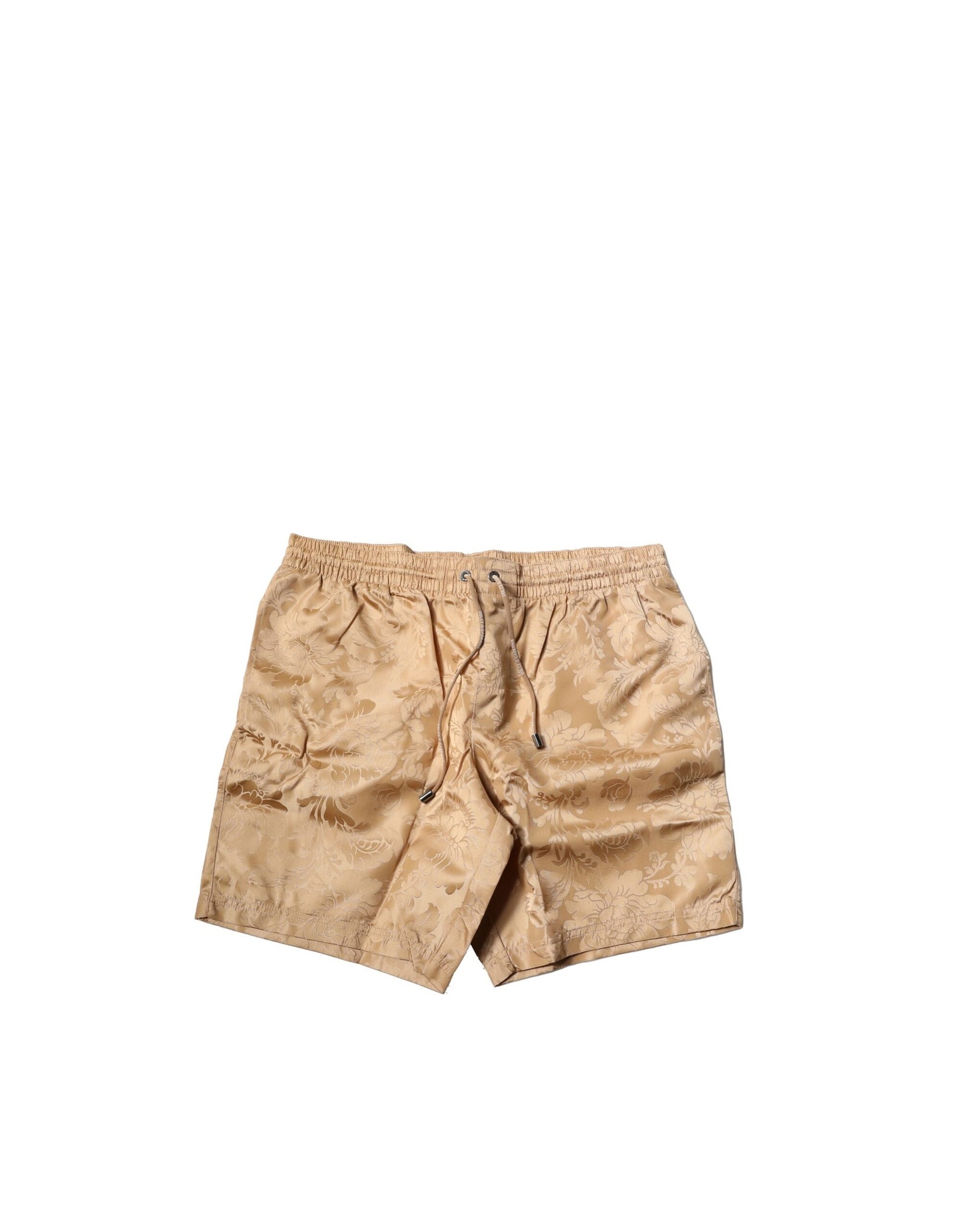 Dolce & Gabbana Brown Floral Jacquard Beachwear Shorts Swimwear
