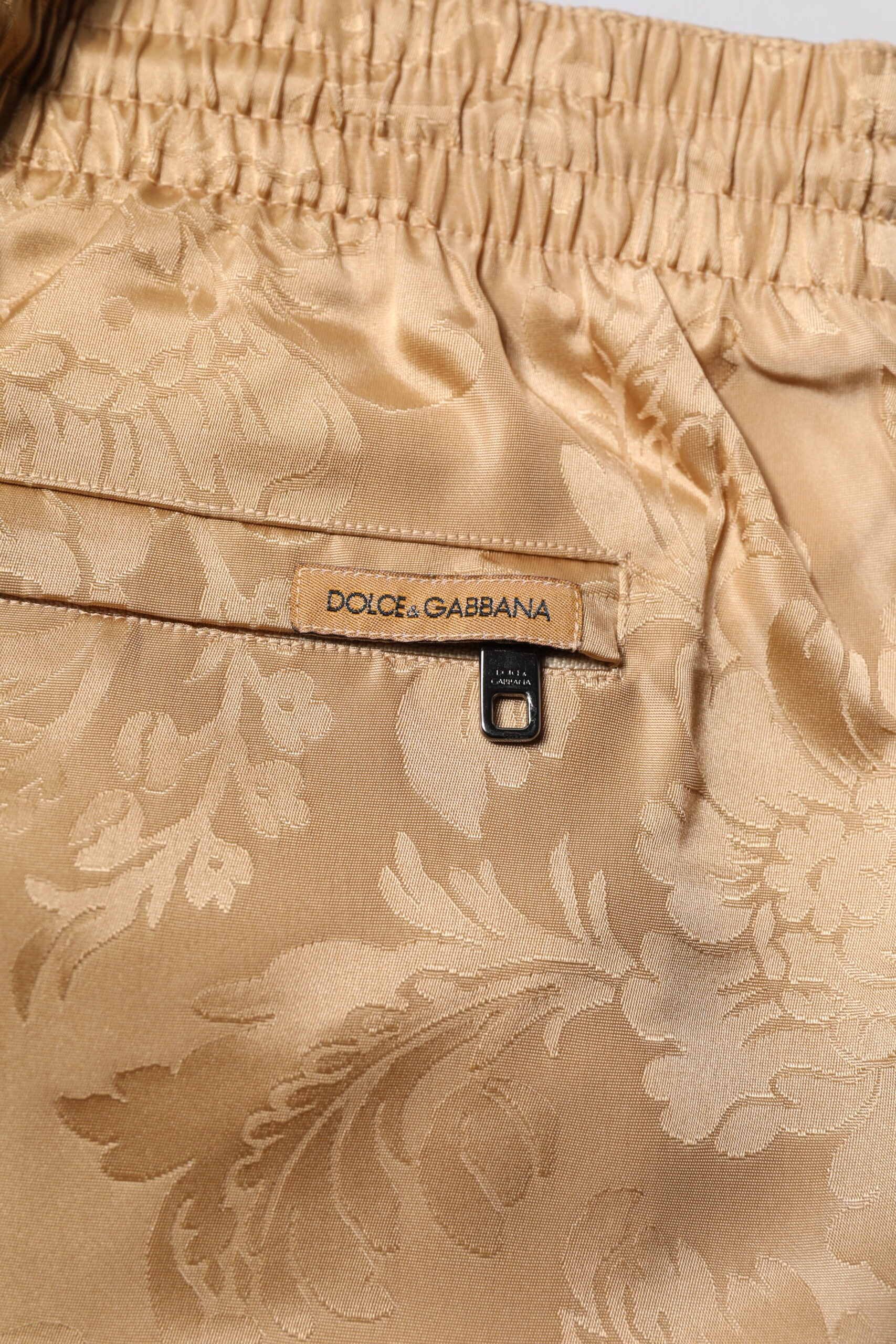 Dolce & Gabbana Brown Floral Jacquard Beachwear Shorts Swimwear