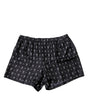 Sous-vêtements short en soie noire imprimée Dolce & Gabbana