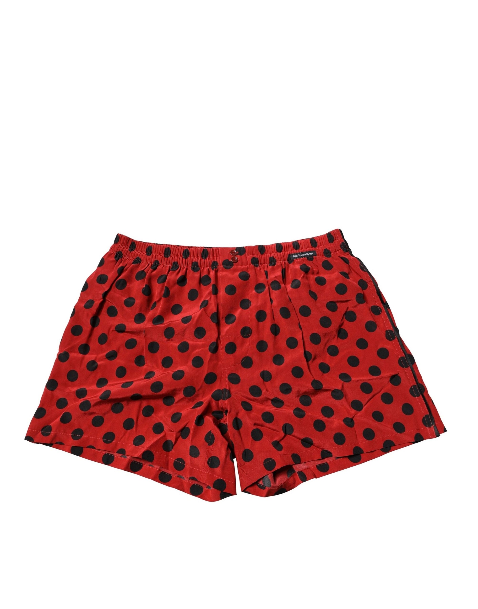 Boxer Dolce & Gabbana en soie rouge à pois