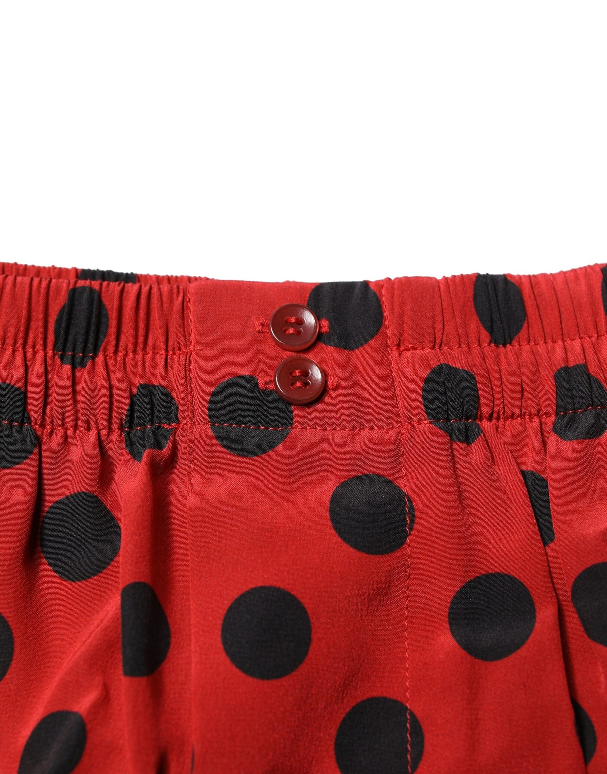 Boxer Dolce & Gabbana en soie rouge à pois