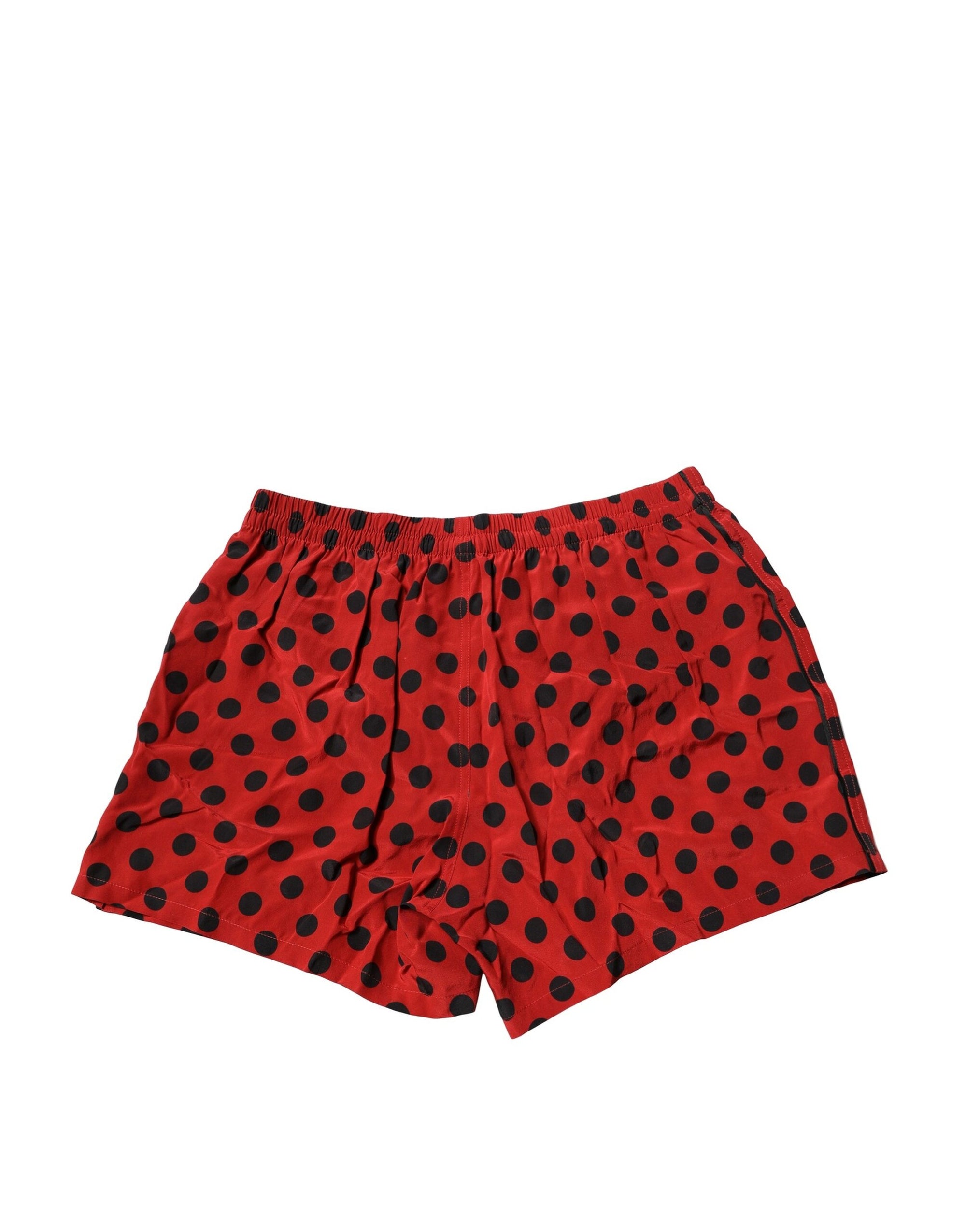 Boxer Dolce & Gabbana en soie rouge à pois